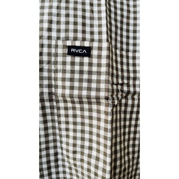 RVCA Lightweight Beat Check Long Sleeve Size L Camp Collar Button Down Shirt - Picture 6 of 10